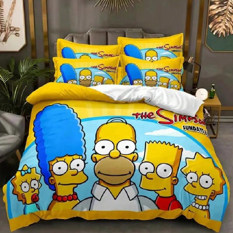 Pattern Simpsons The Digital Print Duvet Cover Pillowcase Set Bedding Bedroom