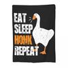 Eat Sleep Honk Repeat Blankets Flannel Sofa Throw Blanket Portable for Home Bedroom Office Throws Bedspread Quilt