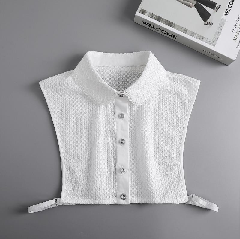 Women Embroidery Lace Detachable Lapel Fake Collar Shirt White Ruffles False Collar Woman Removable False Blouse Nep Kraagie