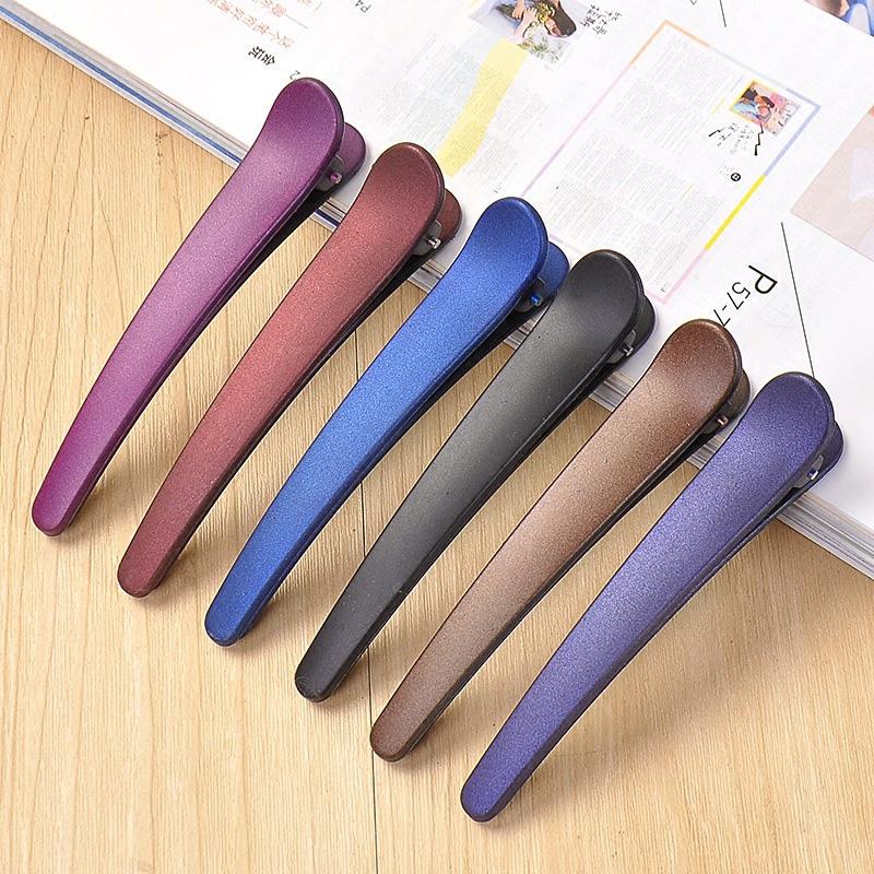 12Pcs Plastic Frosted Professional Salon Hair Clamps Colorful Barrette Styling Tools Crocodile Hair Clips Duckbill Clip Large