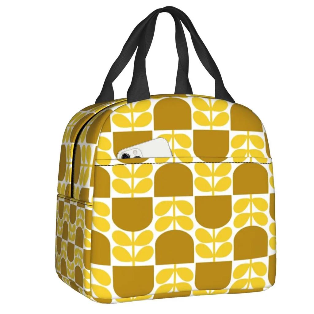 Orla Kiely Skandynawski Kwiatowy Przenośny Lunch Box dla Kobiet Wodoodporny Termiczny Chłodziarka Żywności Izolowana Torba Lunchowa Dla Dzieci Student
