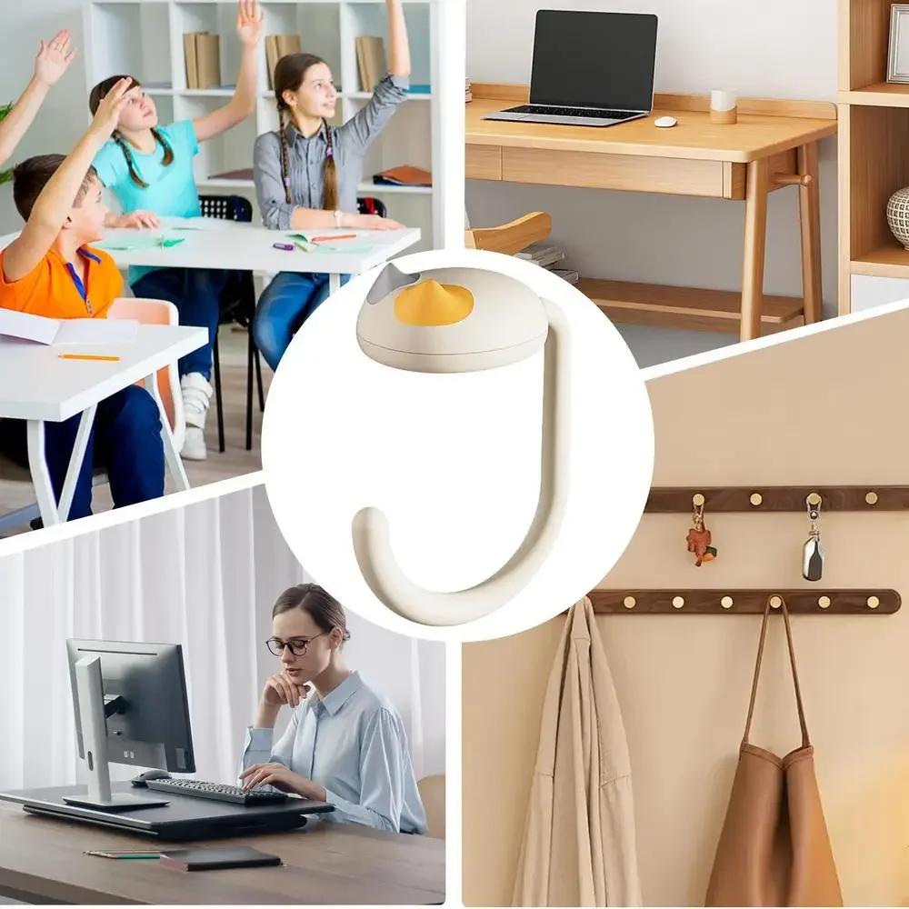 Cute Cat Tail Purse Hook Portable Multifunctional  Table Purse Bag Hooks for Home School Saving Space