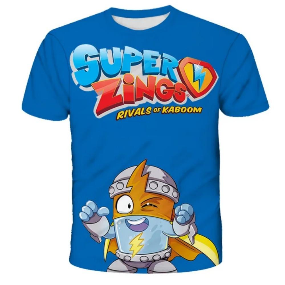 For Superzings Children's Cartoon Game Street Style Short Sleeved T-shirt Adult and Children's Clothing Top