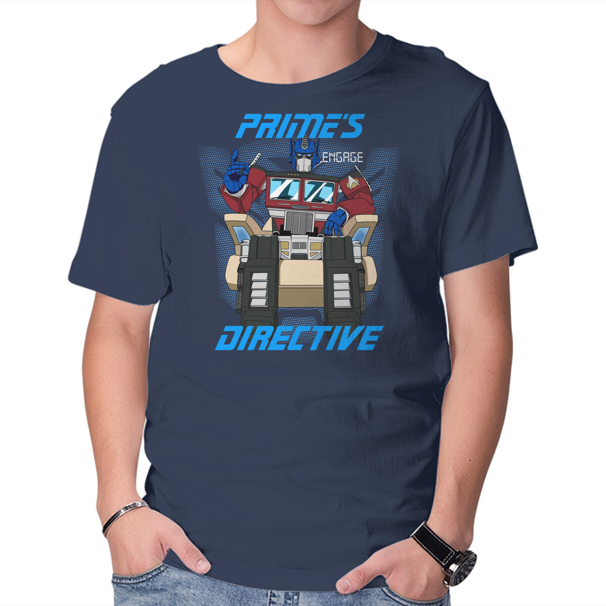Unisex Crew Neck T-Shirt Prime s Directive Graphic Short Sleeve Casual Tee XL