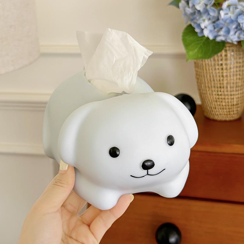 Cute Puppy Shaped Tissue Box Desktop Ornaments
