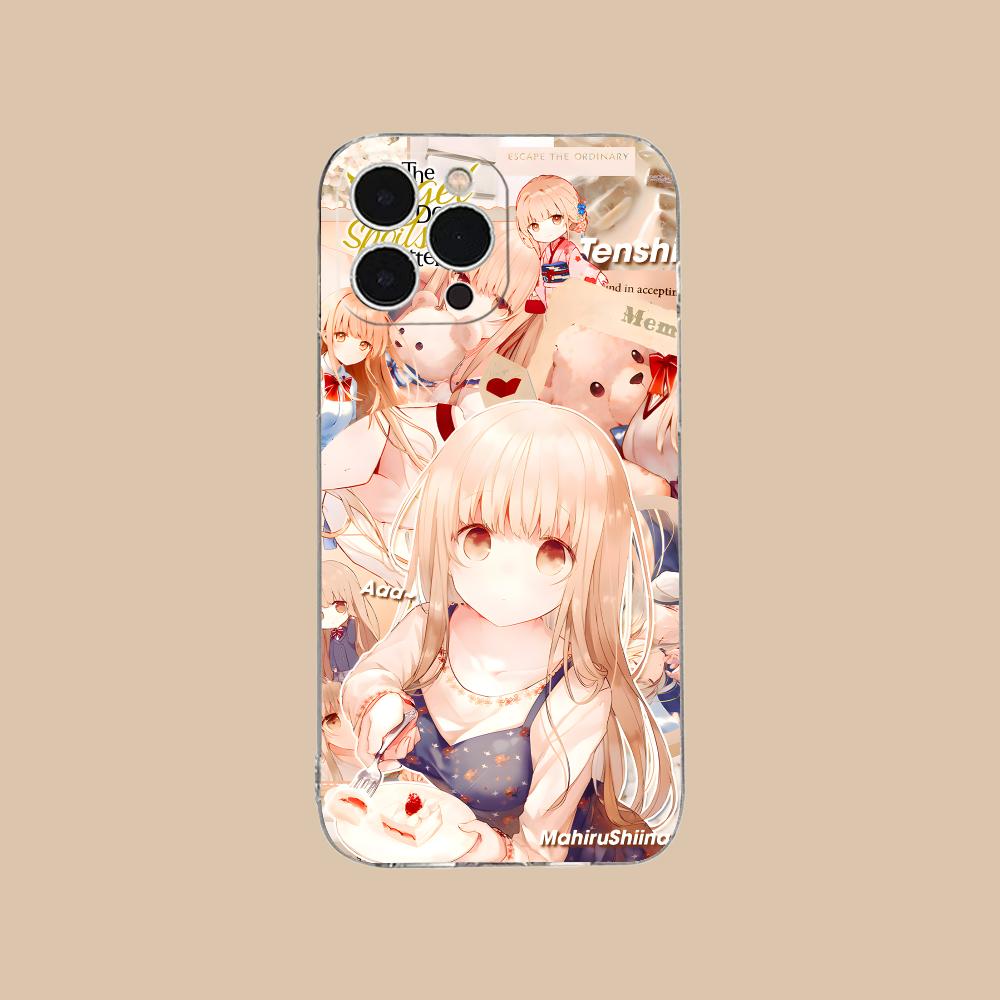 Angel Mahiru Shina Anime Phone Case for iPhone 16 15 14 13 12 11 X XR XS Pro Max Plus Mini Clear Transparent Luxury Cover Pretty