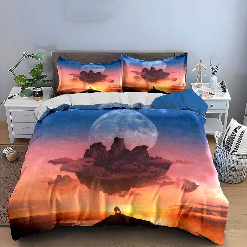 Fantasy Landscape Art Set Soft Comfortable Duvet Cover Bedding Set Included 1*Duvet Cover & 2*Pillowcases, Gift