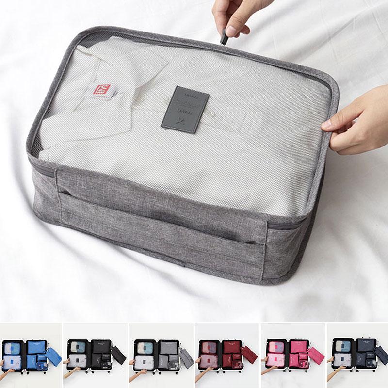 7Pcs/Set Different Size Square Travel Luggage Storage Bags Clothes