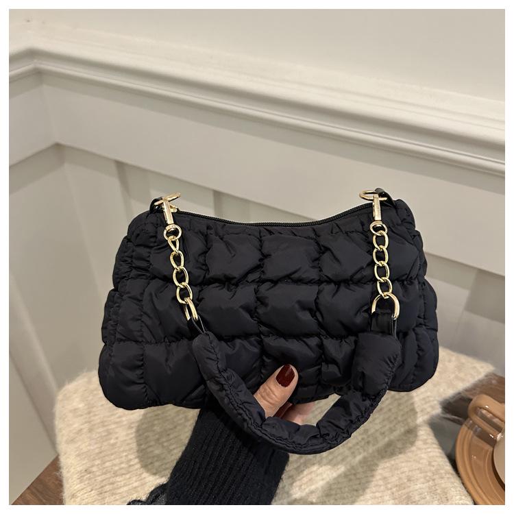 2024 Pleated Cloud Bubble Shoulder Bag - Trendy Korean Down Cotton Underarm Design