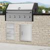 BBQ Access Door, 407x559 Mm Single Outdoor Kitchen Door, Stainless Steel Flush Mount Door, Wall Vertical Door with Handle, for BBQ Island, Grilling