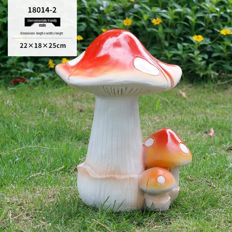 Resin Mushroom Ornaments for Outdoor Garden and Lawn Decor