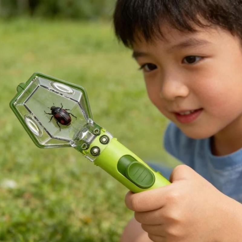 Multifunctional Handheld Insect Catcher with 6X Magnifying Glass Durable Kids Toy for Camping Backyard Adventure