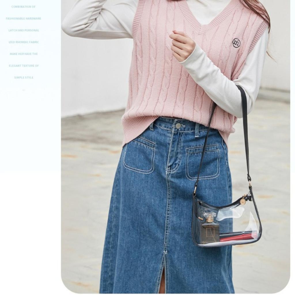 Transparente Handtasche, Minimalistisch, Unterarmtasche, Damenhandtasche, Vielseitige Umhängetasche