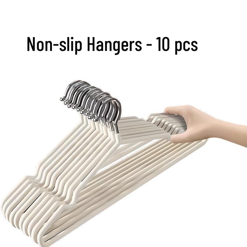 Adult Non-Slip White Hangers - Set of 10, Thickened & Non-Marking