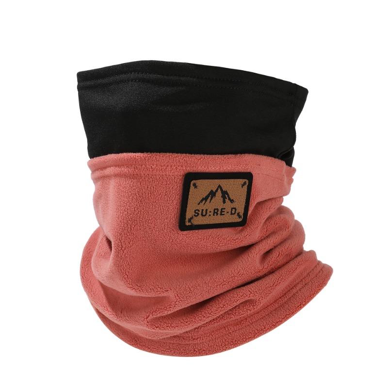 Thickened winter scarf men's fashion color matching half cover face hanging ear mask outdoor cold riding neck cover women