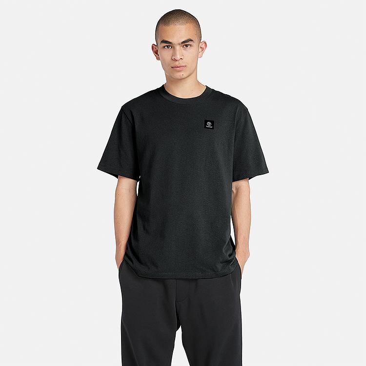 Timberland Solid Color Outdoor Casual Breathable Round Neck Short Sleeve T-Shirt Men Tops Black A42P5-001