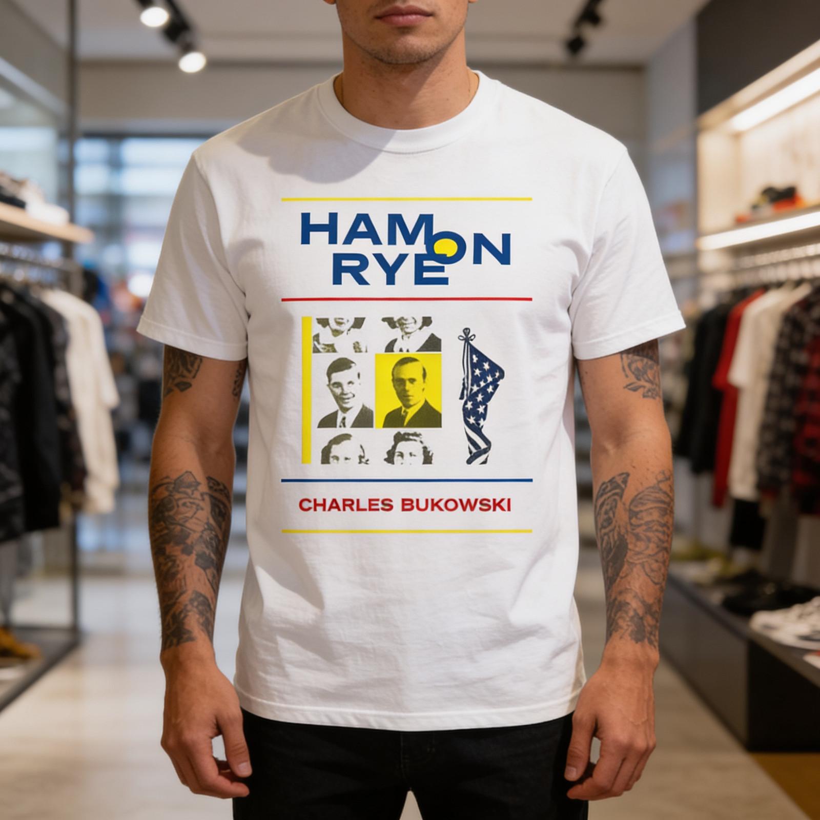 ham on rye novel by charles bukowski book cover tshirt S