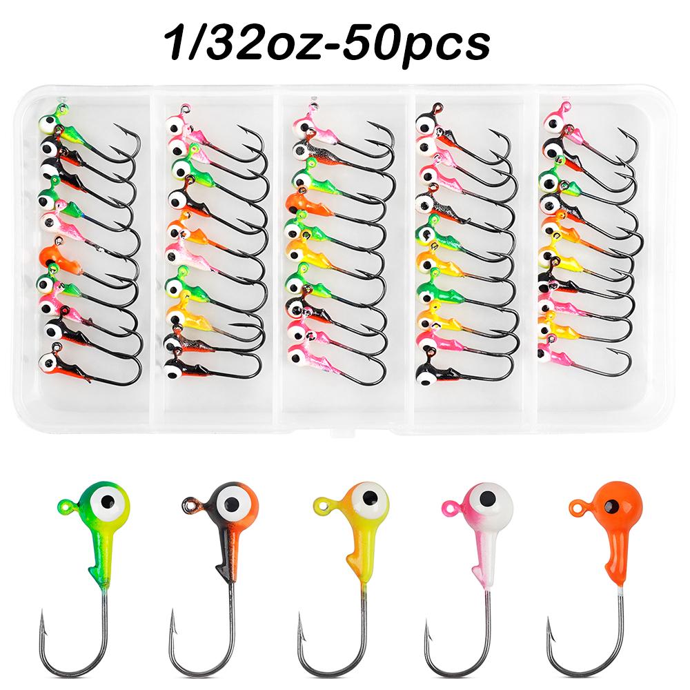 

Рыболовные джиг-головки 50 шт./40 шт./20 шт. с круглой шарообразной головкой, рыболовные джиг-крючки, приманки для окуня, джиг-головки для краппи для форели, судака
