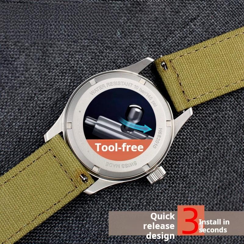 20mm 22mm Quick Release Men Watchband For Hamilton Khaki H68201993 Timex Citizen Canvas Replacement Watch Strap Gray Blue Nylon