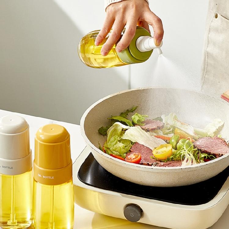 Lebensmittelechte Öl-Sprühflasche mit verstellbarer Düse für Heißluftfritteusen-Gebrauch, auslaufsicherer Öl-Zerstäuber-Spender, Küchenwerkzeug