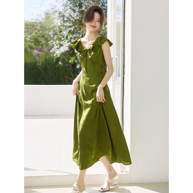Mohan Yimei French Ruffle A-Line Midi Dress