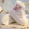 Stivaletti Donna Invernali Nuovi Scarpe in Cotone Ricamate Etniche Stile Nazionale Suola Spessa Pelliccia Sintetica Stivali Donna Scarpe Antiche Hanfu