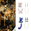Girl Feather Headband Medieval Etiquettes Gloves with Earring&Pearl Necklace Set