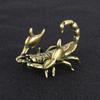 Antiqued Brass Scorpions Miniature Figurine Pen Holder Ornament for Business Gift Giving and Home Office Desktop Decors