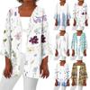 Women's Casual Fashion Retro Printed Lightweight Medium Length Jacket Cardigan