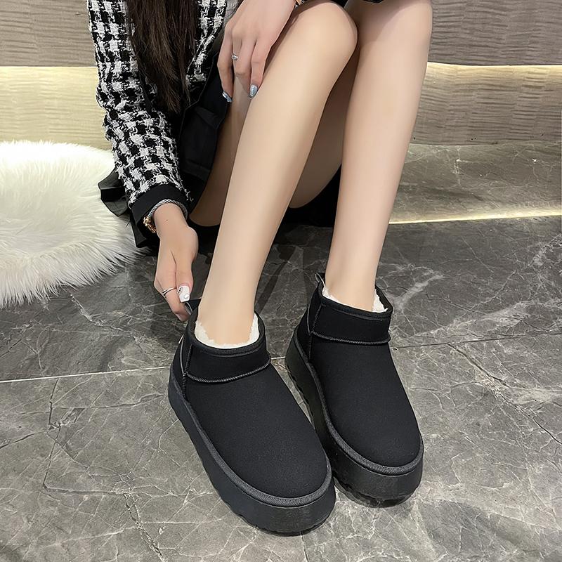 Fashion Ladies Shoes Winter Women Short Plush Warm Snow Boots Casual Shoes  New Suede Fur Ankle Boots Flats Platform Ladies Shoes Boots