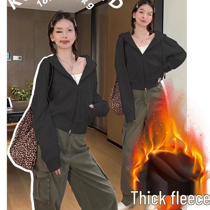 Women's Grey Hooded Sweatshirt - Casual, Slimming, Versatile Early Autumn Style