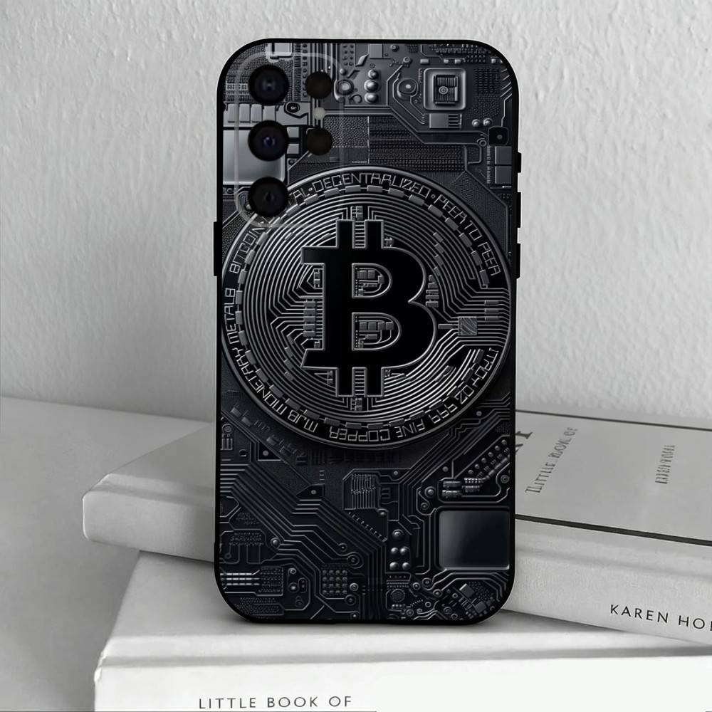 Cool Art Bitcoin Digital Phone Case For Samsung S25,S24,S21,S22,S23,S30,Ultra,S20,Plus,Others Soft Black Case
