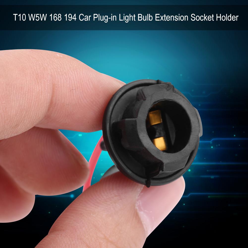 2pcs T10 W5W 168 194 Car Plug In Light Bulb Extension Socket Holder Connector Soft Rubber