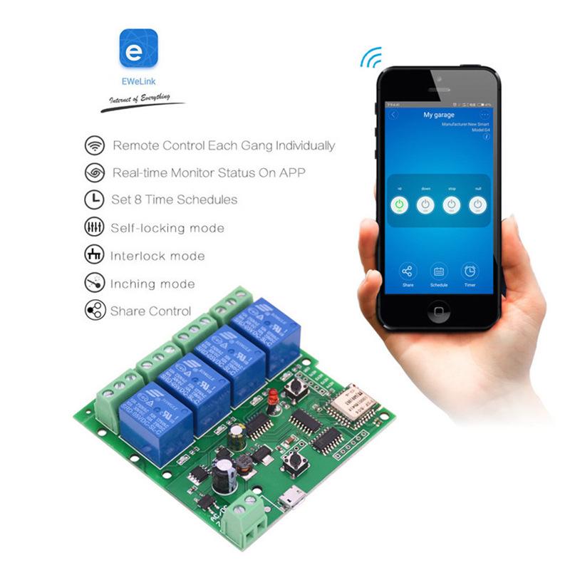eWeLink Alexa-Compatible Four-Channel Smart Switch with Multi-Channel Timer & Remote Control