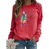 Women Casual Printing Long Sleeve Sweatshirt Pullover Shirts Top Blouse
