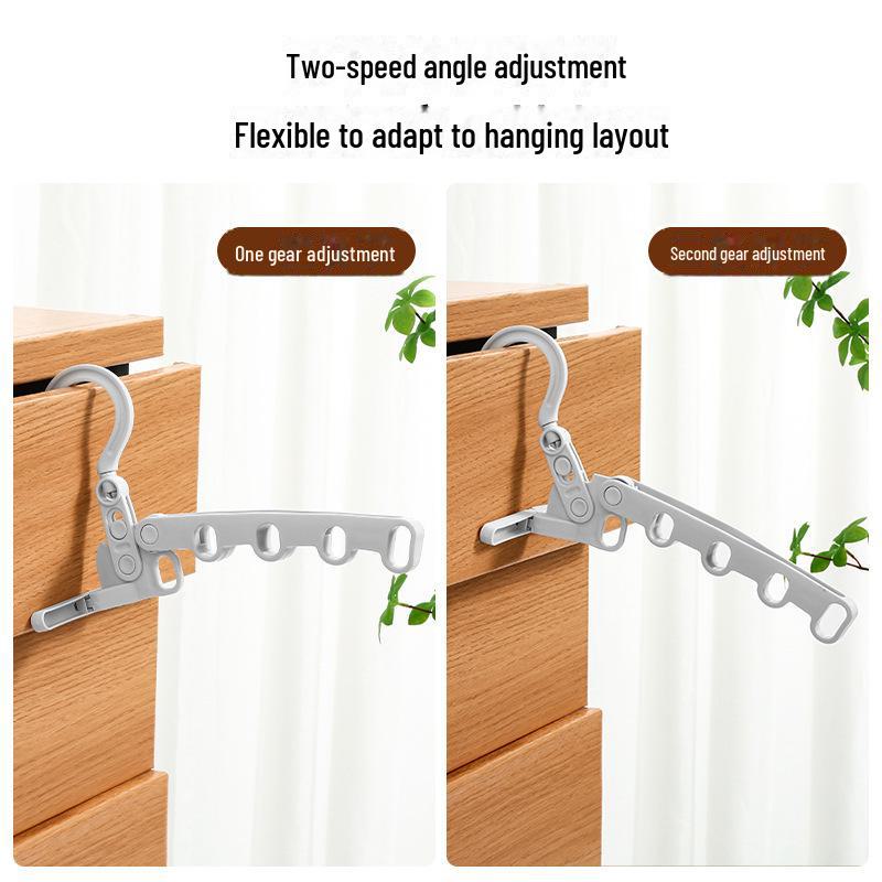Portable Five-Hole Folding Clothes Rack for Travel, Hotel, Dormitory: All-Season Drying Solution