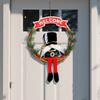 Christmas Gnome Wreath 13 Inch Artificial Vine Wreath with Soldier Gnome Front Door Welcome Sign for Indoor Outdoor Xmas Home Porch Decor