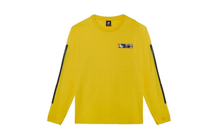 New Balance Sweatshirts Men s Yellow Crew Neck Moderate Regular AMT03528-ATY L