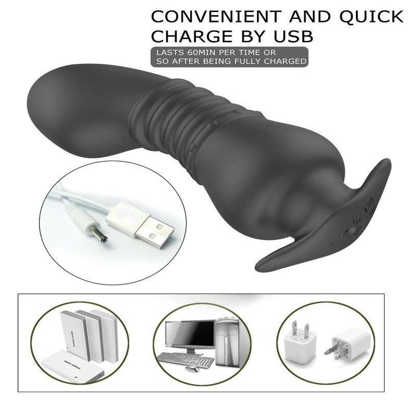 Remote Controlled Vibration Prostate Massager with Anal Tamponade for Adult Sex Toys for Men and Women