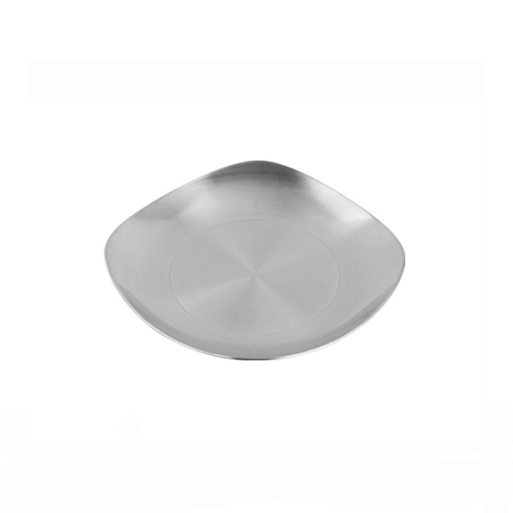 Square Stainless Steel Seasoning Dish  Korean Barbecue   Pickle Bone Dish Brushed Metal Mirror Plate Storage Tray