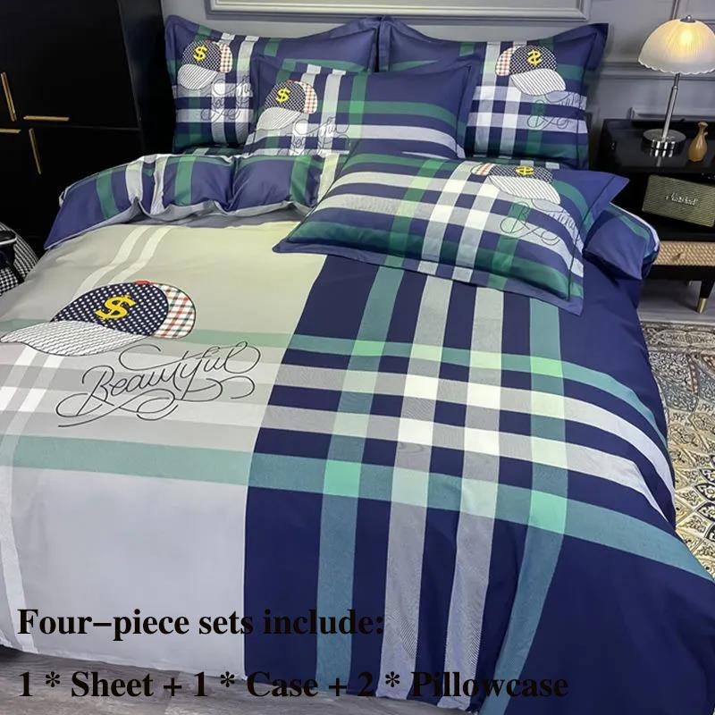 Čtyřdílné ložní prádlo z čisté bavlny Lehký luxus Vysoká kvalita Povlak na polštář Jednolůžko 1,5 metru 1,8 metru Ložní prádlo