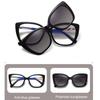 Fashion Women Clip On Glasses Cateye Sunglasses Brand Designer Vintage Eyeglasses Female Anti Blue Light Glasses Gafas