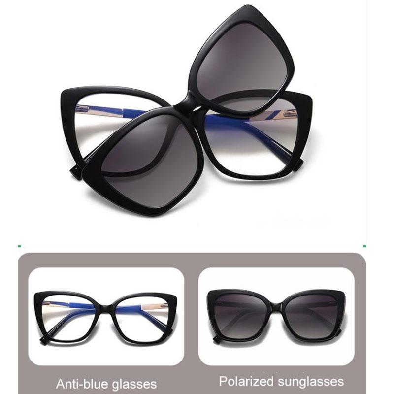 Fashion Women Clip On Glasses Cateye Sunglasses Brand Designer Vintage Eyeglasses Female Anti Blue Light Glasses Gafas