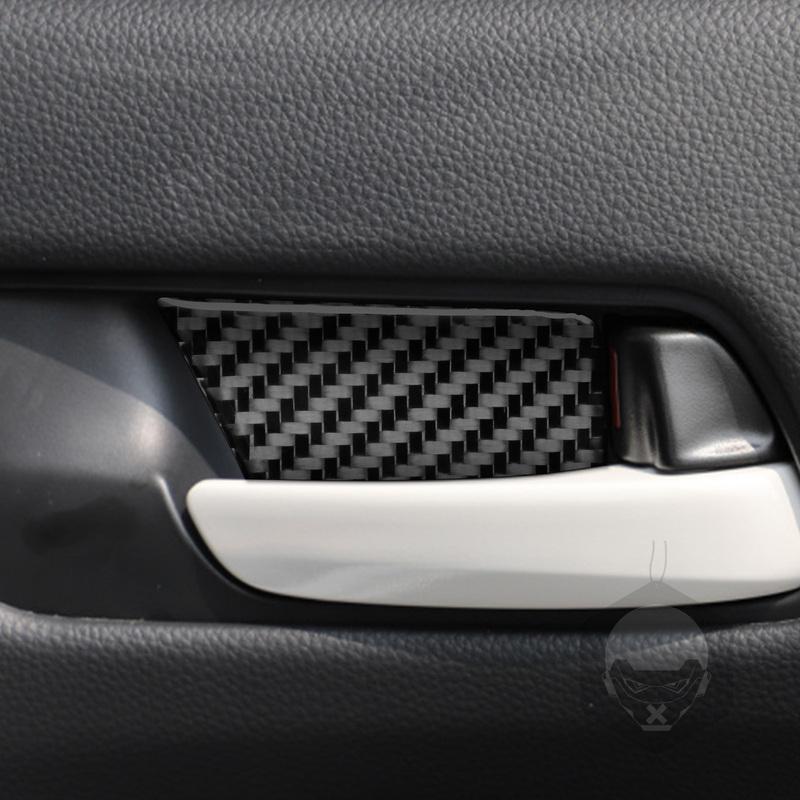 Real Carbon Fiber Car Accessories Door Handle Bowl Decorative Trim Cover Soft Sticker For Honda Fit /Jazz GR9  2024 2025