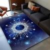 Galactic Sun Rug: Starry Night Sky Design for Futuristic Living Rooms - Modern and Space-Themed Decor Skid Resistant Carpet