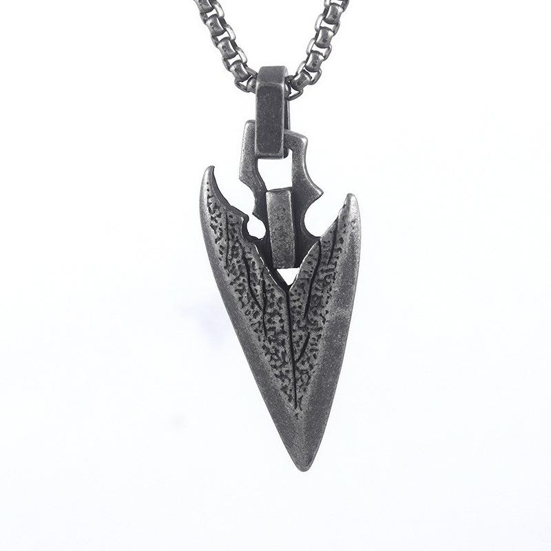 Vintage Wikinger Speer Anhänger Halskette Silber Nordische Mythologie Schmuck für Männer Frauen Hip Hop Rock Modeaccessoire