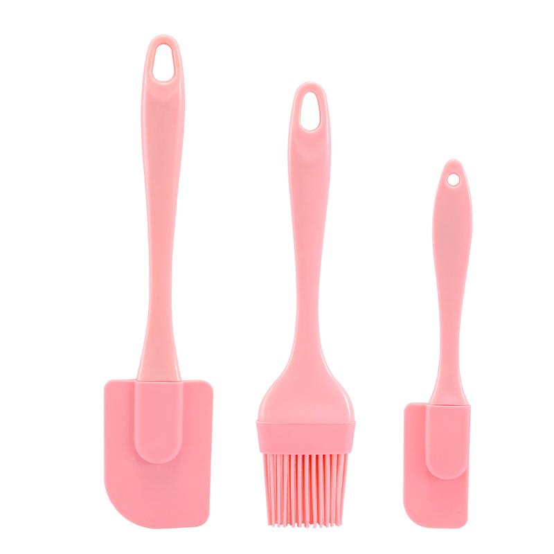 3Pcs Silicone Cream Scraper Set Nonstick Bread Cake Butter Spatula Mixer Oil Brush Removable Cake Spatula Kitchen Baking Tool