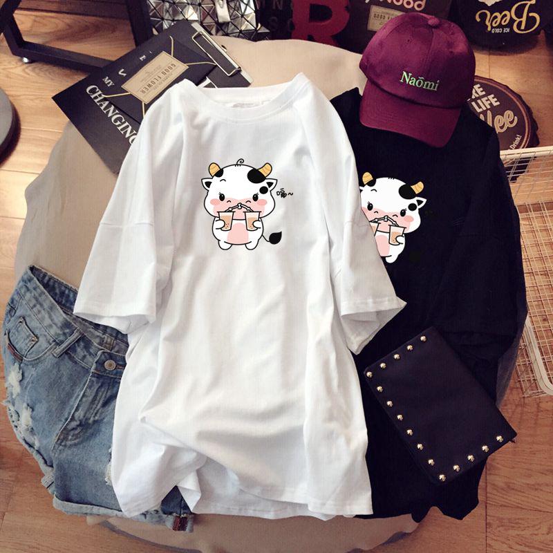 Maternity Summer Short-Sleeve Cotton T-Shirt - Fashionable Loose Fit Mid-Length Top for Expecting Moms (2023)