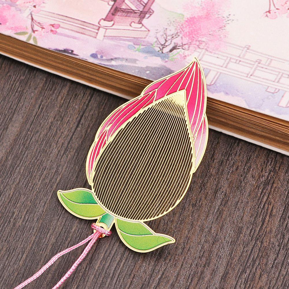 Supplies Retro Metal Chinese Style Tassel Pendant Book Clip Painted Pagination Mark Brass Bookmark