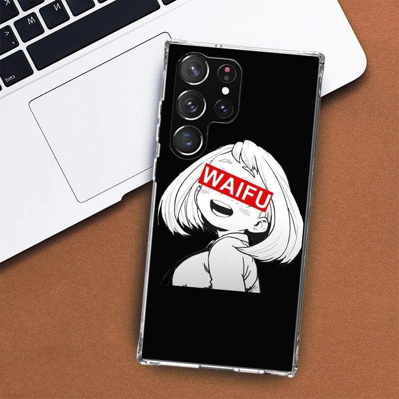 Sugoi Senpai japonské pouzdro na telefon Anime Waifu pro Samsung Galaxy S24 S23 S22 Ultra S21 S20 Fe S10 Plus S10E S9 S8 + Shell Coque